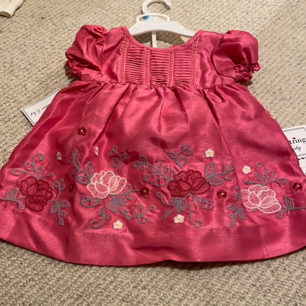 NWT Woven dress and panty set 3-6mo